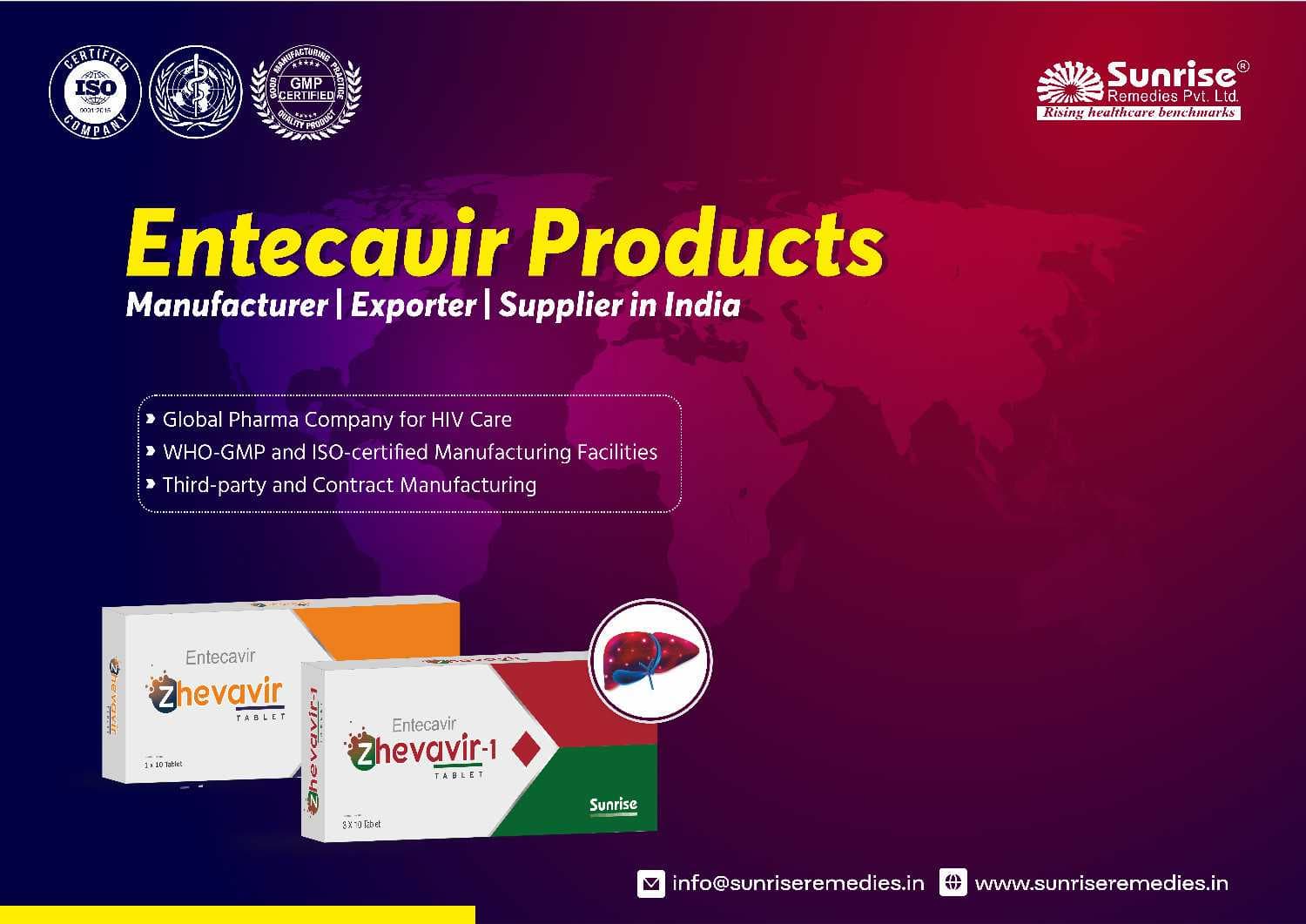 Entecavir Products Manufacturer and Exporter in India